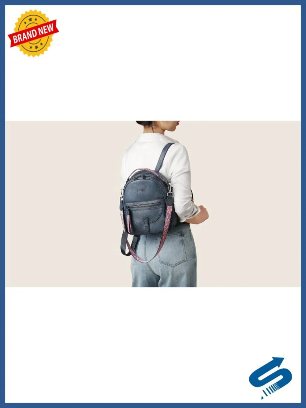 Mini Vegan Leather Backpack Purse for Women, Fits iPad, Waterproof, Adjustable
